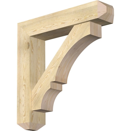 Ekena Millwork Balboa Craftsman Rough Sawn Bracket w/ Offset Brace, Douglas Fir, 8"W x 38"D x 38"H BKT0806X38X38BOA04RDF
